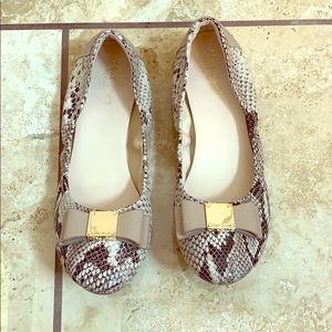 Cole Haan Faux Snakeskin Bow Ballet Flat, Size 7.5